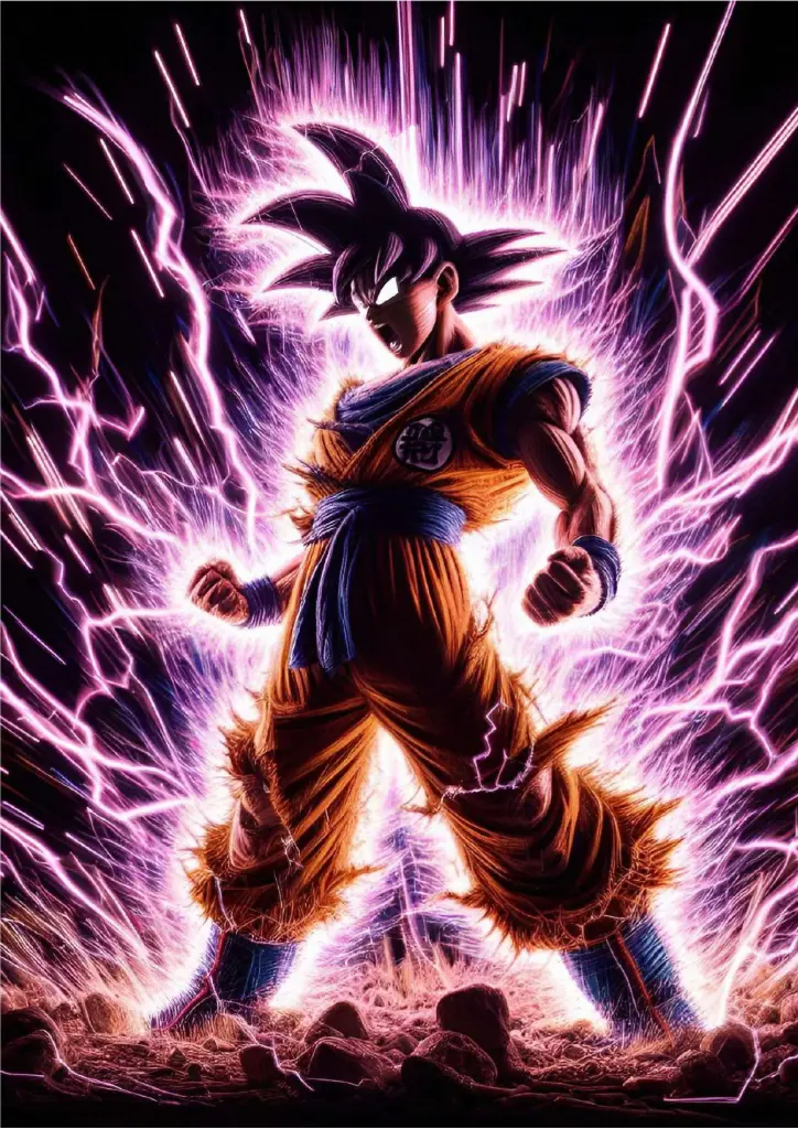 Goku, Dragon Ball Z (Super Saiyan Power Surge) A4 Size Metal Poster 