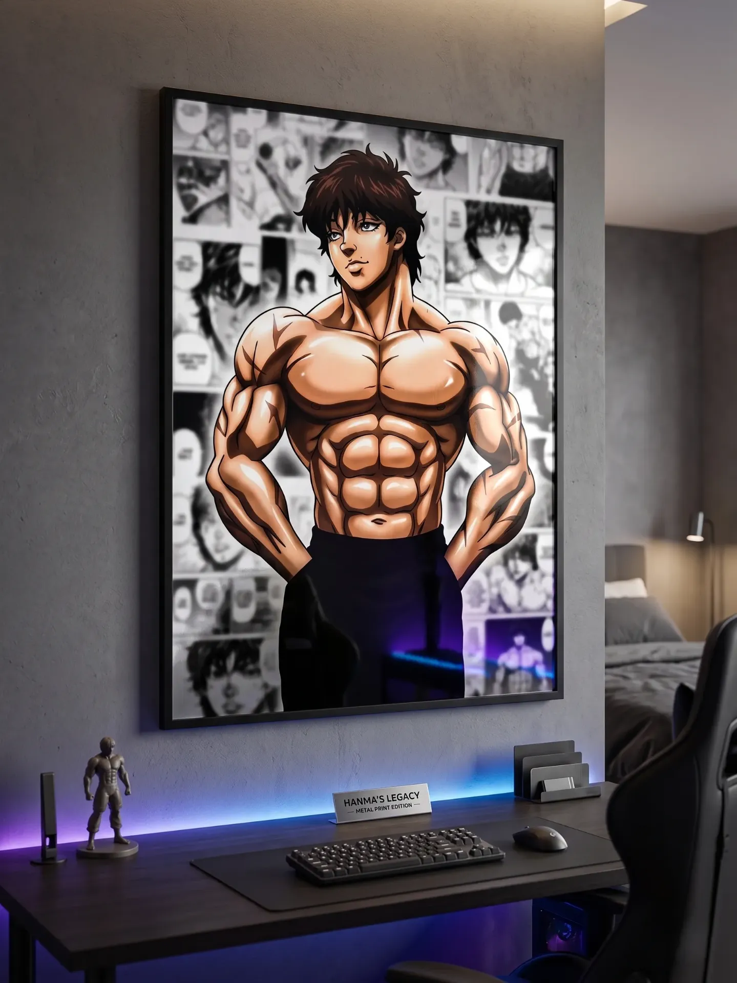 Baki Hanma 'Confidence' Manga Panel Poster | Classic Anime Style Framed Wall Art (A4 size)