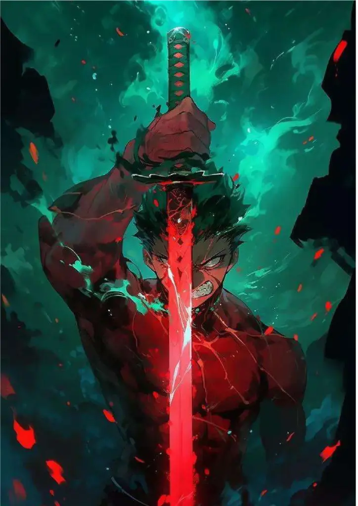 Demon Swordsman-Roronoa Zoro A4 Size Metal Poster