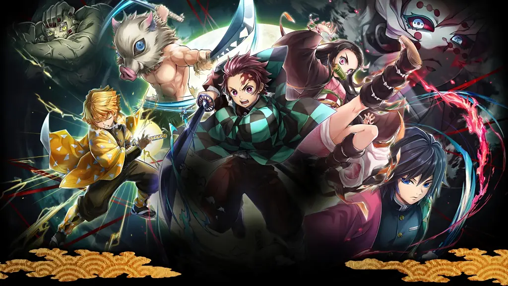 Moonlit Blades: Demon Slayer United A4 Size Metal Poster Landscape