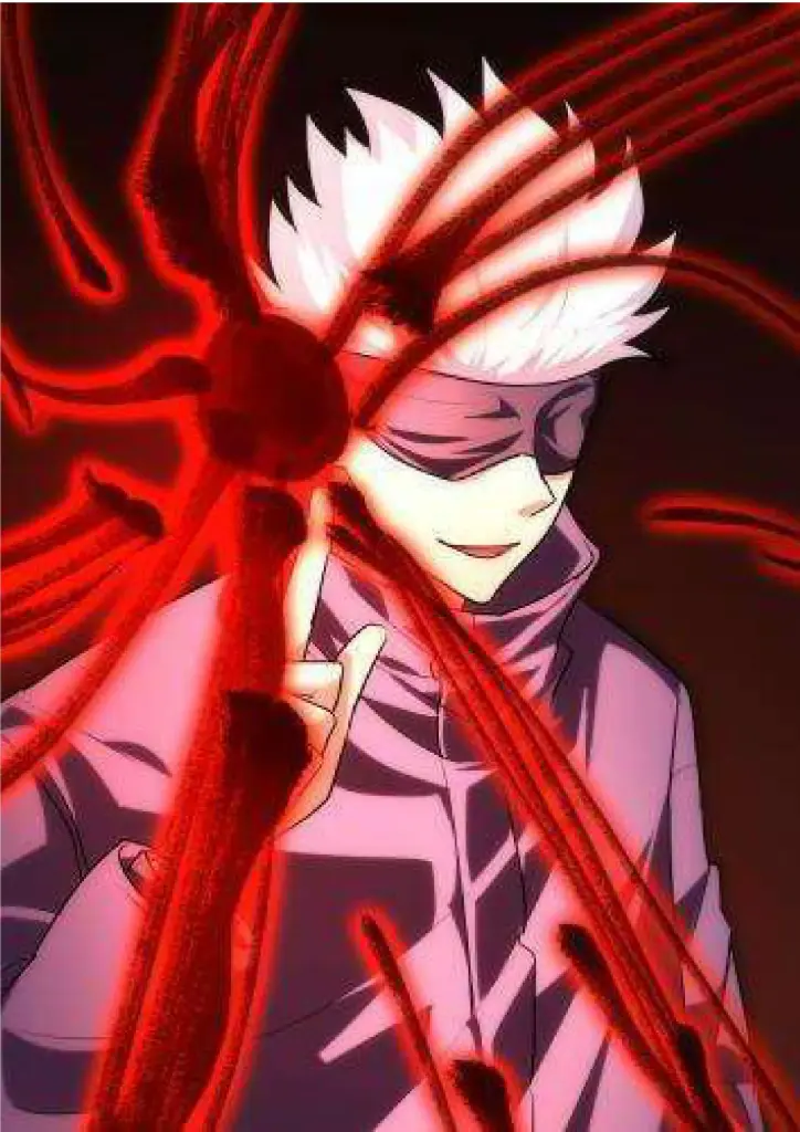 Saturo Gojo's Crimson Domain: Unleashed Power A4 Size Metal Poster