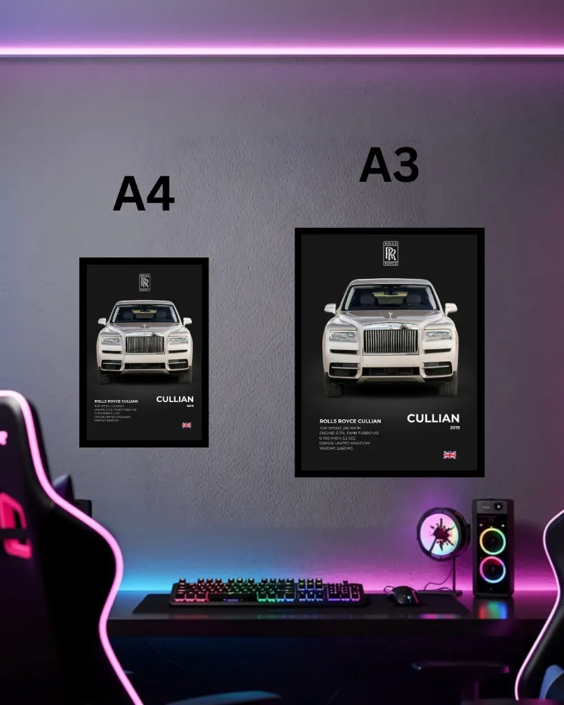 Rolls-Royce Cullinan 2019 Framed Car Poster | Premium Wall Decor for Office & Gaming Room