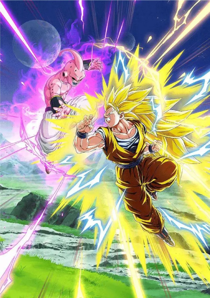 Final Showdown: Goku vs. Kid Buu A4 Size Metal Poster