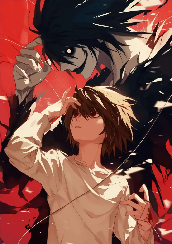 Apples and Ambition- Light Yagami and the Shinigami Ryuk(Deathnote) A4 Size Metal Poster