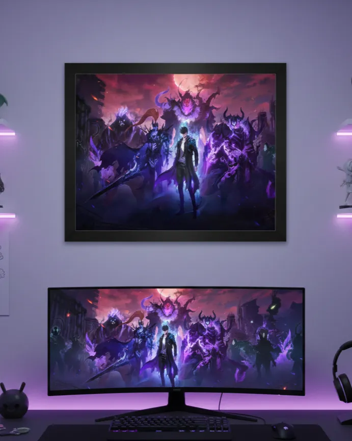 Arise: The Shadow Legion – Limited Edition Framed Metal Wall Art (A4 size)