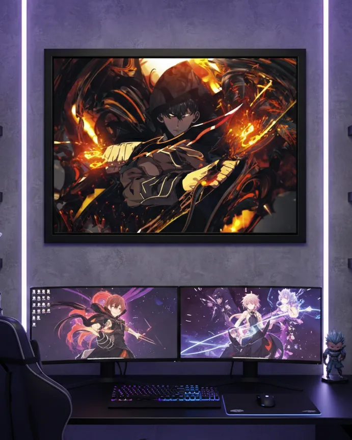 The Sovereign’s Gaze: Silent Resolve – Premium Framed Metal Portrait (A4 size)