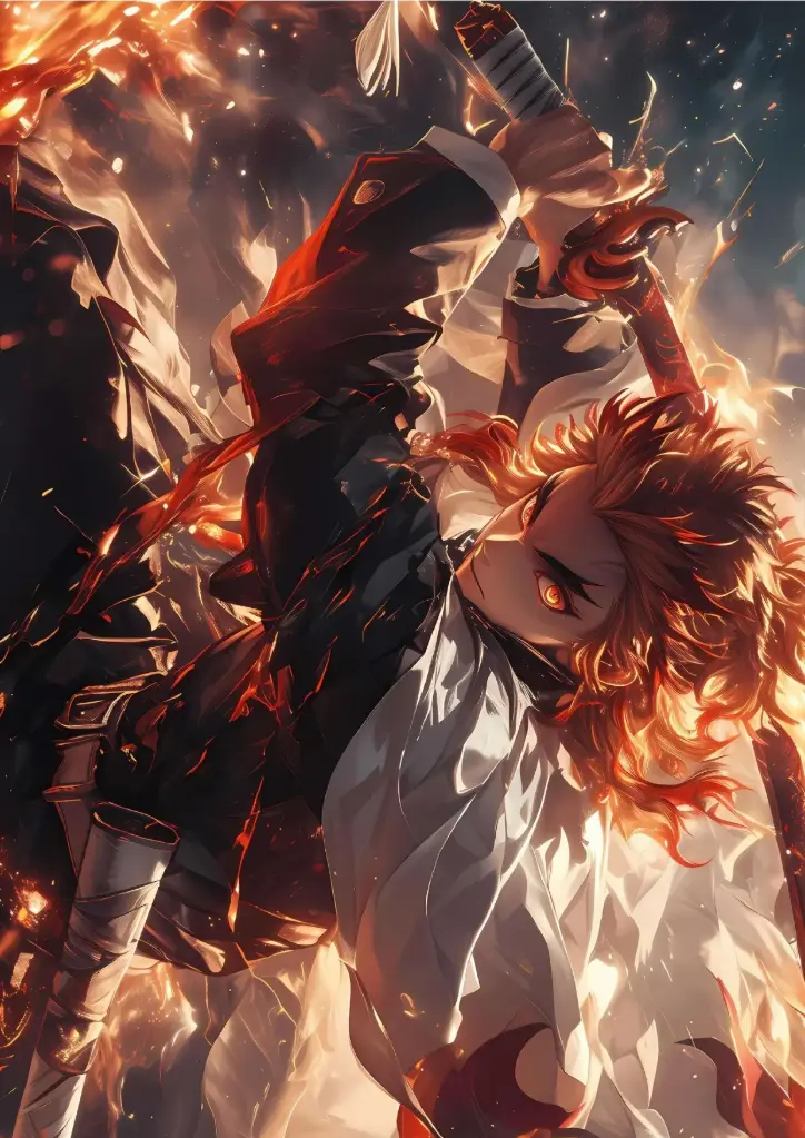 Rengoku Kyōjurō- Demon Slayer A4 Size Premium Metal Poster[Landscape]