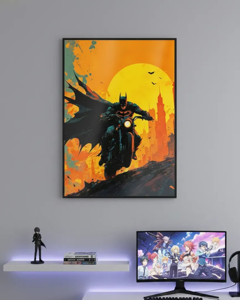 Batman: Sunset Motorcycle Pursuit (A4 size)