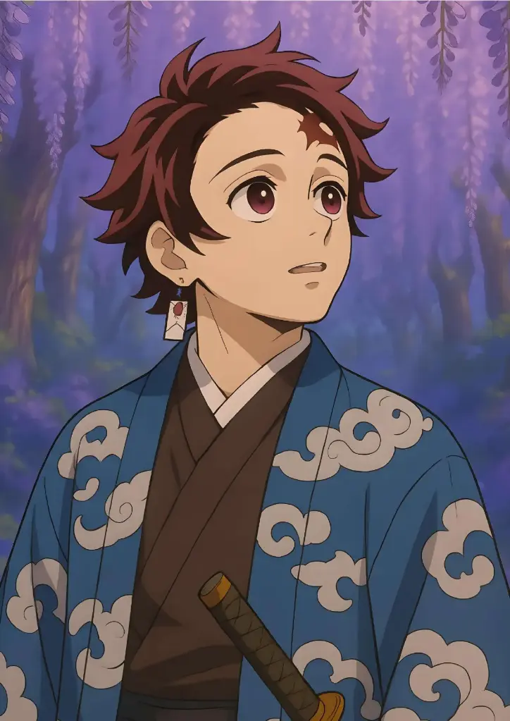 Wisteria Samurai – A4 Size Metal Poster