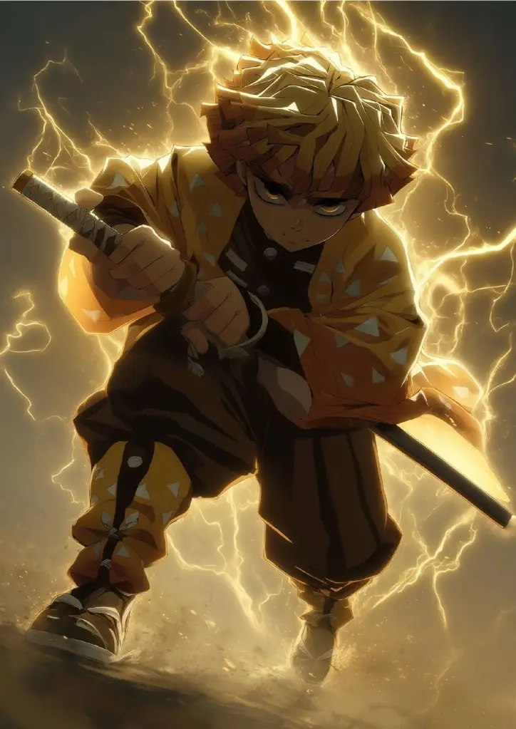 Thunderclap Rush: Zenitsu Unleashed A4 Size Metal Poster