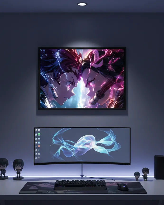 Mitsuri x Obanai: Eternal Love Embrace Framed Poster