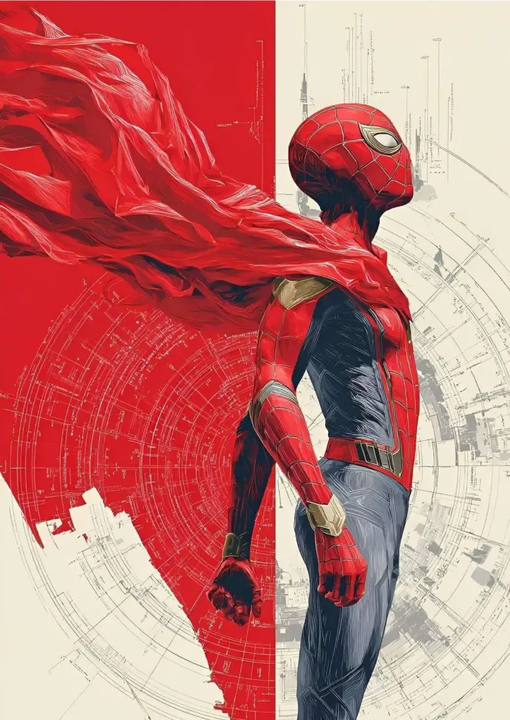 Legacy in Red- Spiderman A4 Size Metal Poster