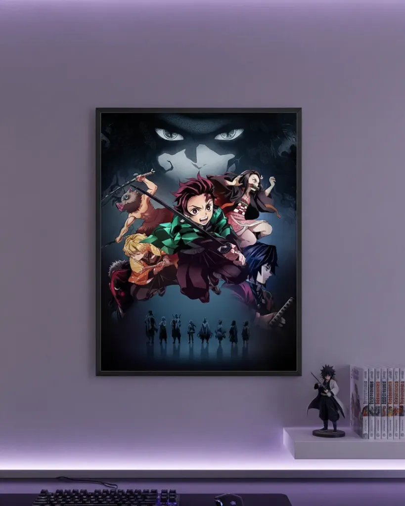 Demon Slayer Corps Main Characters Group Poster with Muzan