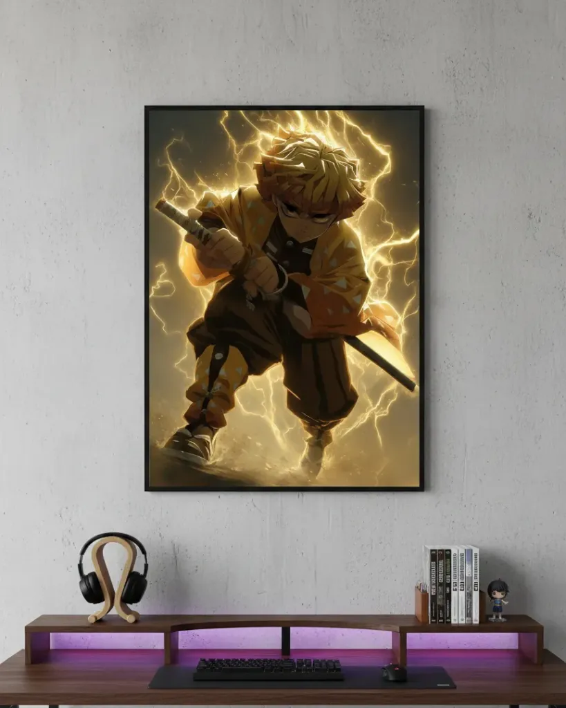 Demon Slayer Zenitsu Agatsuma Thunder Breathing Art Print