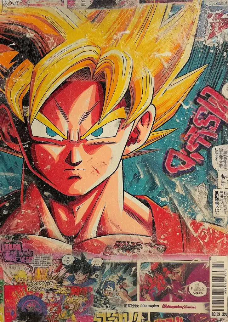Saiyan Spirit: Retro Edition- Dragon Ball Z/ Dragon Ball Super A4 Size Metal Poster