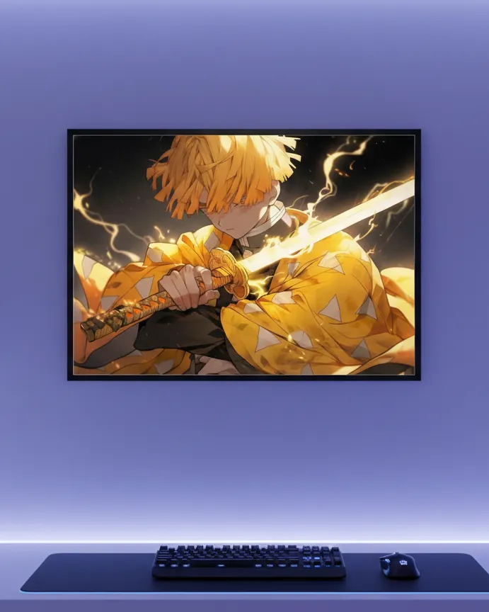 Demon Slayer Zenitsu Agatsuma Thunderclap & Flash Art Print