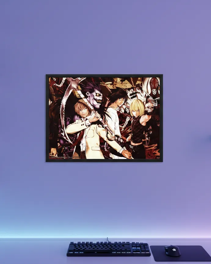 Death Note Ultimate Ensemble Art Print: Light, L, Mello, Ryuk (A4 size)