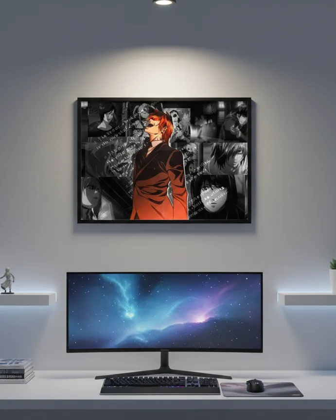 Death Note Light Yagami "Kira's Ascent" Anime Collage Print (A4 size)
