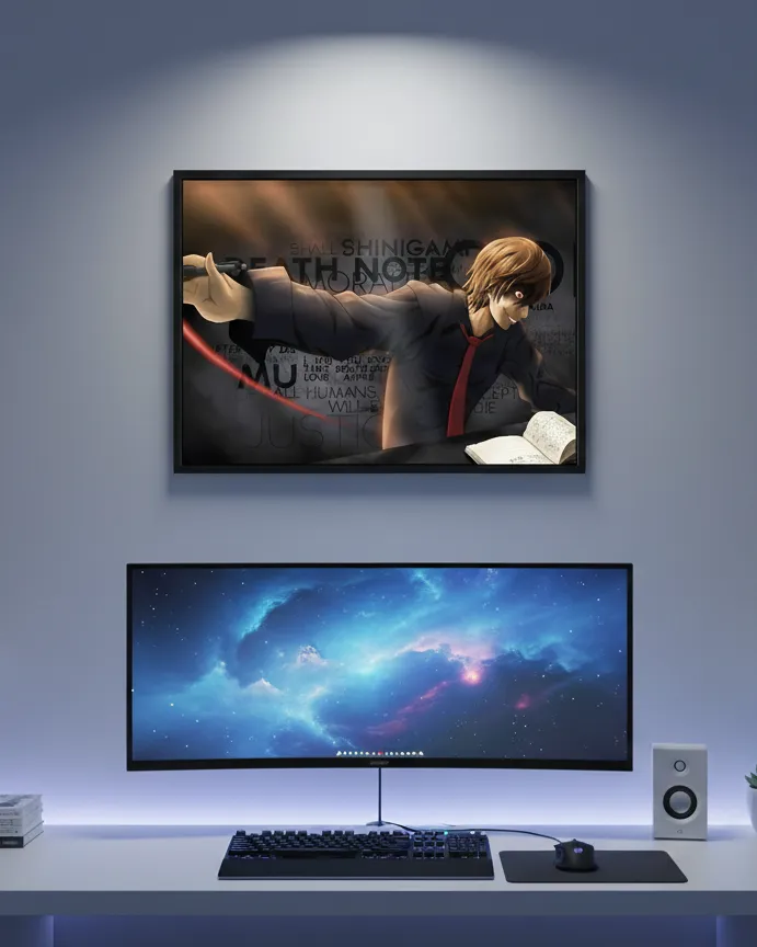 Death Note Light Yagami "The New God" Rules Art Print