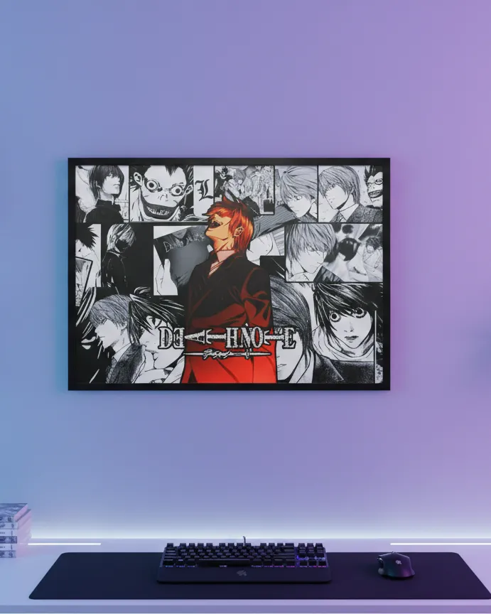 Death Note Light Yagami "Kira's Ascent" Manga Collage Print (A4 size)