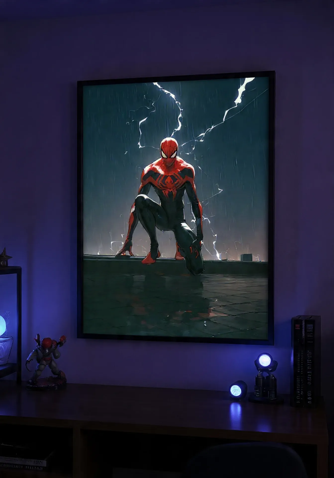 Spider-Man: Stormy Rooftop Vigil (A4 size)
