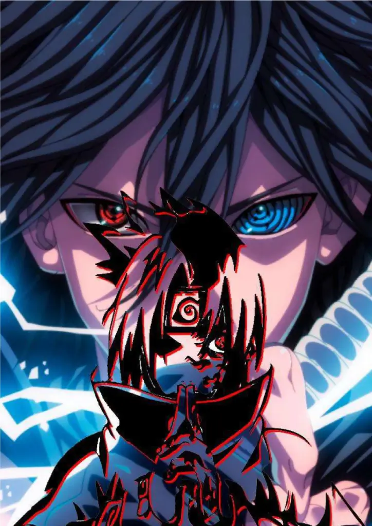 Sasuke Uchiha, Naruto Shippuden (Eternal Mangekyou Sharingan) A4 Size Metal Poster 