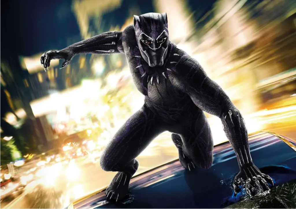 Black Panther, Marvel (Urban Leap Pose) A4 Size Metal Poster
