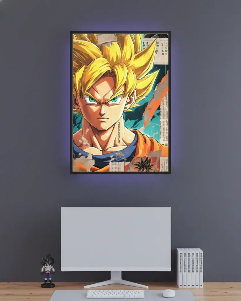 Super Saiyan Collage: Goku Unleashed (A4 size)