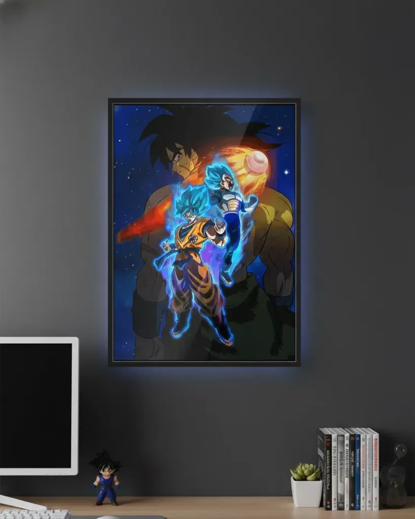 Legendary Showdown: Goku, Vegeta & Broly Framed Art