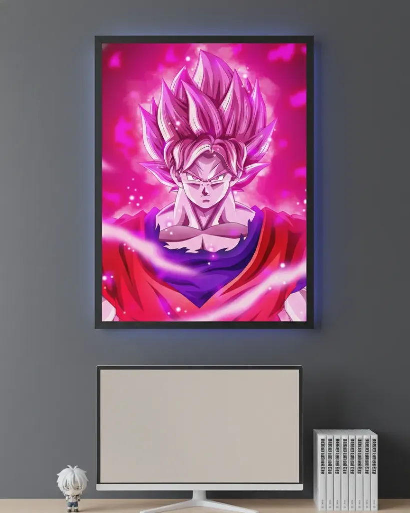 Goku Black: Super Saiyan Rosé Framed Art (A4 size)