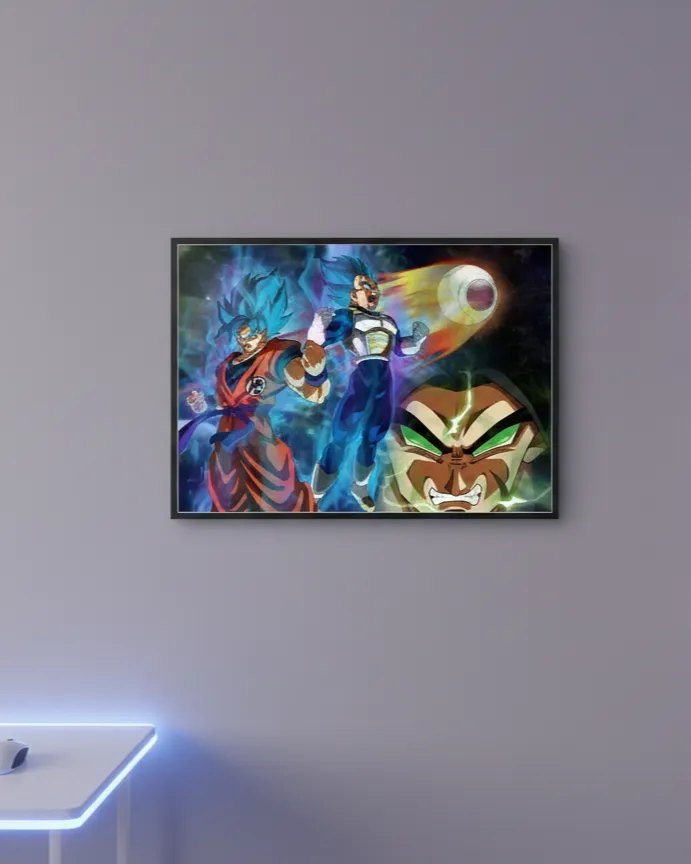 Goku, Vegeta & Broly: Epic Confrontation Print (A4 size)