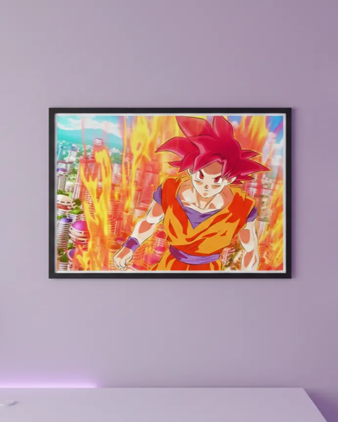 Burning Aura: Godly Power Print (A4 size)