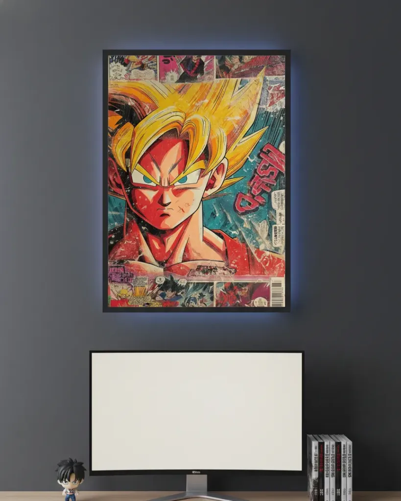 Dragon Ball Z: Retro Saiyan Rage Wall Art (A4 size)