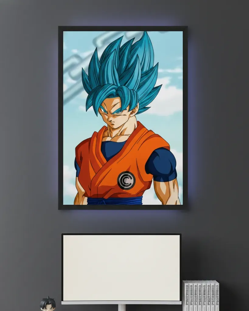 Azure Saiyan: Goku's Godly Power Print (A4 size)