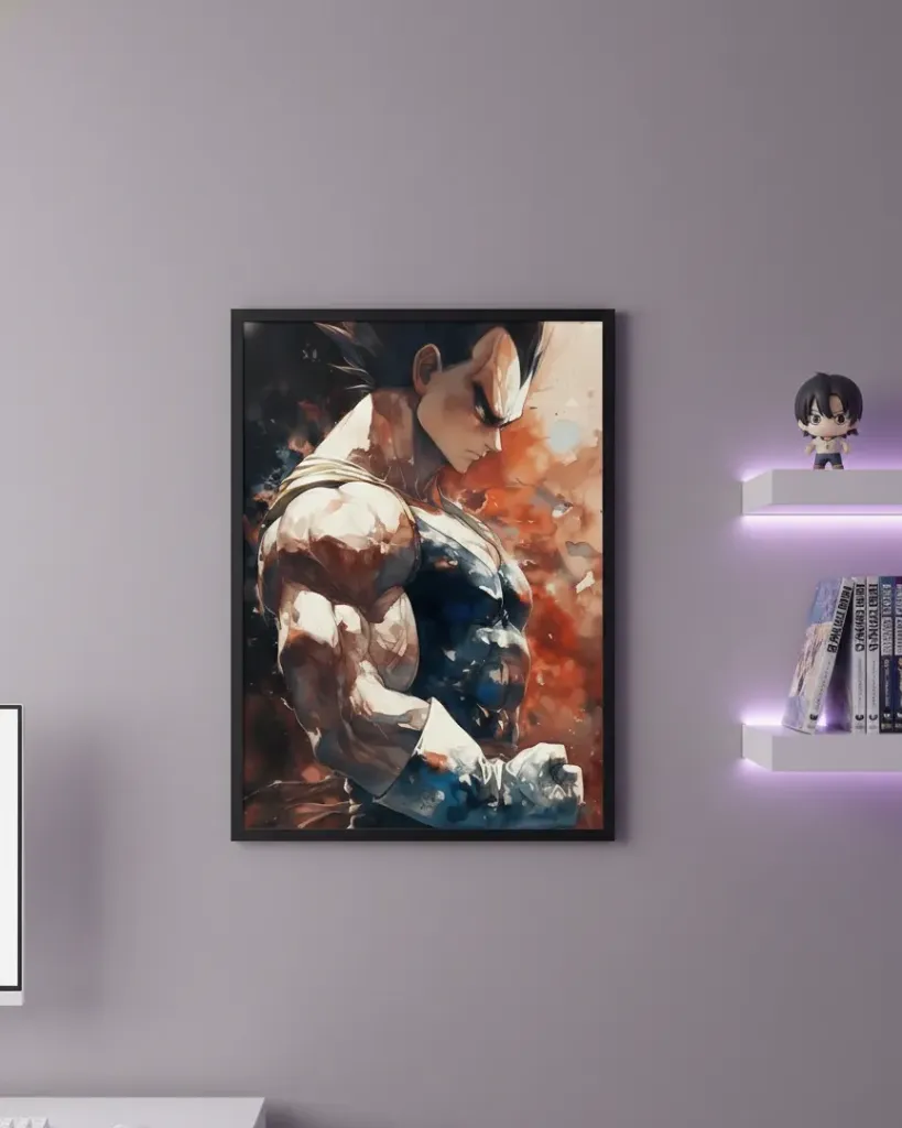 Vegeta: Prince's Might Framed Art (A4 size)