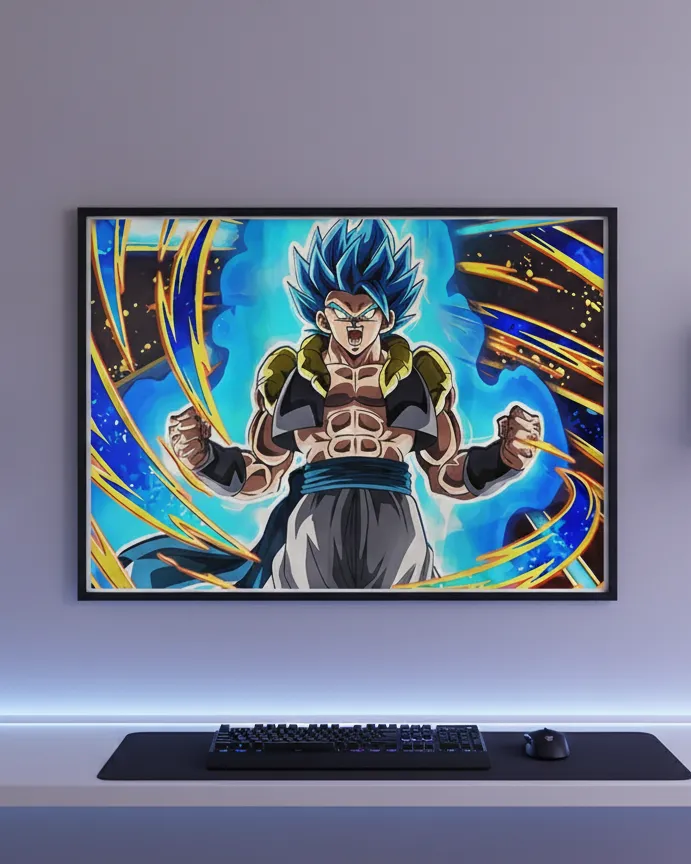 Gogeta: Super Saiyan Blue Fusion Framed Art (A4 size)