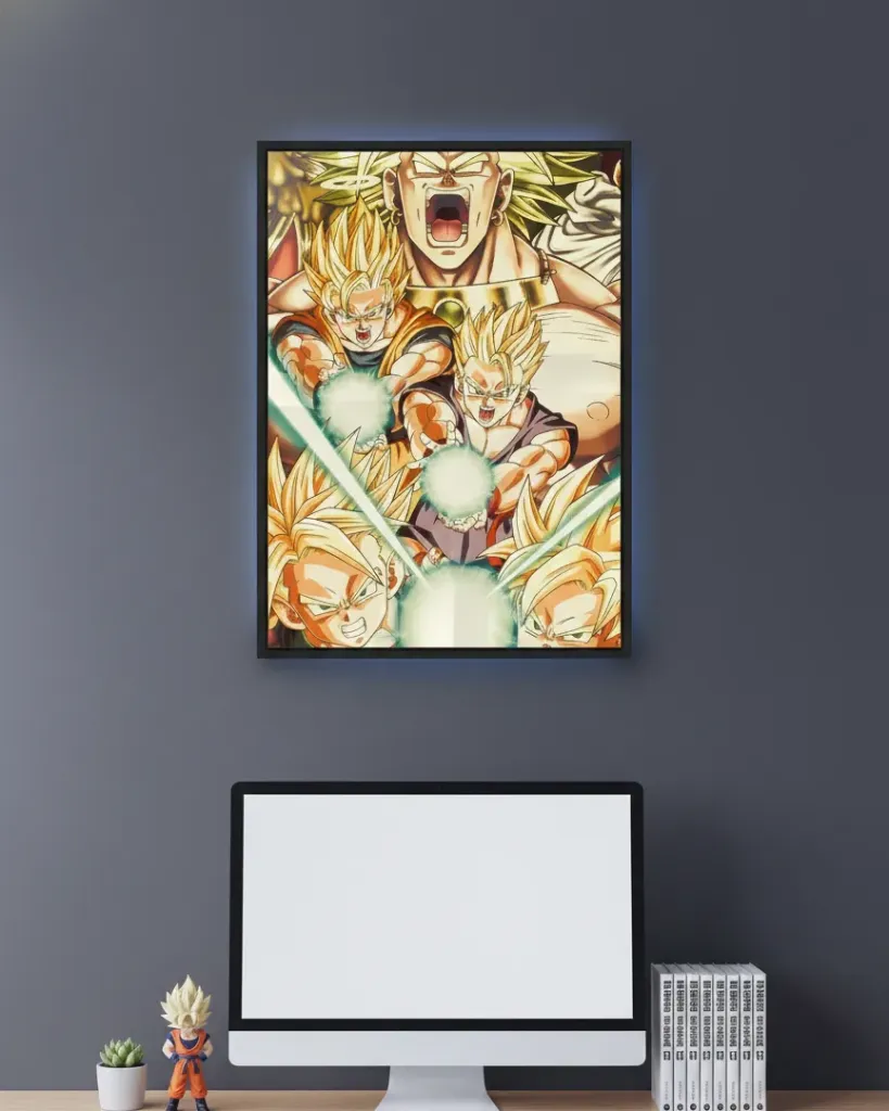 Legendary Threat: Broly & Saiyan Youth Framed Art