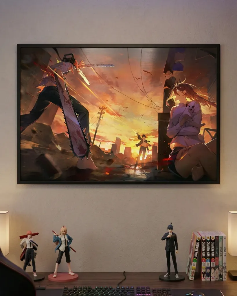 Chainsaw Sunset Showdown (A4 size)