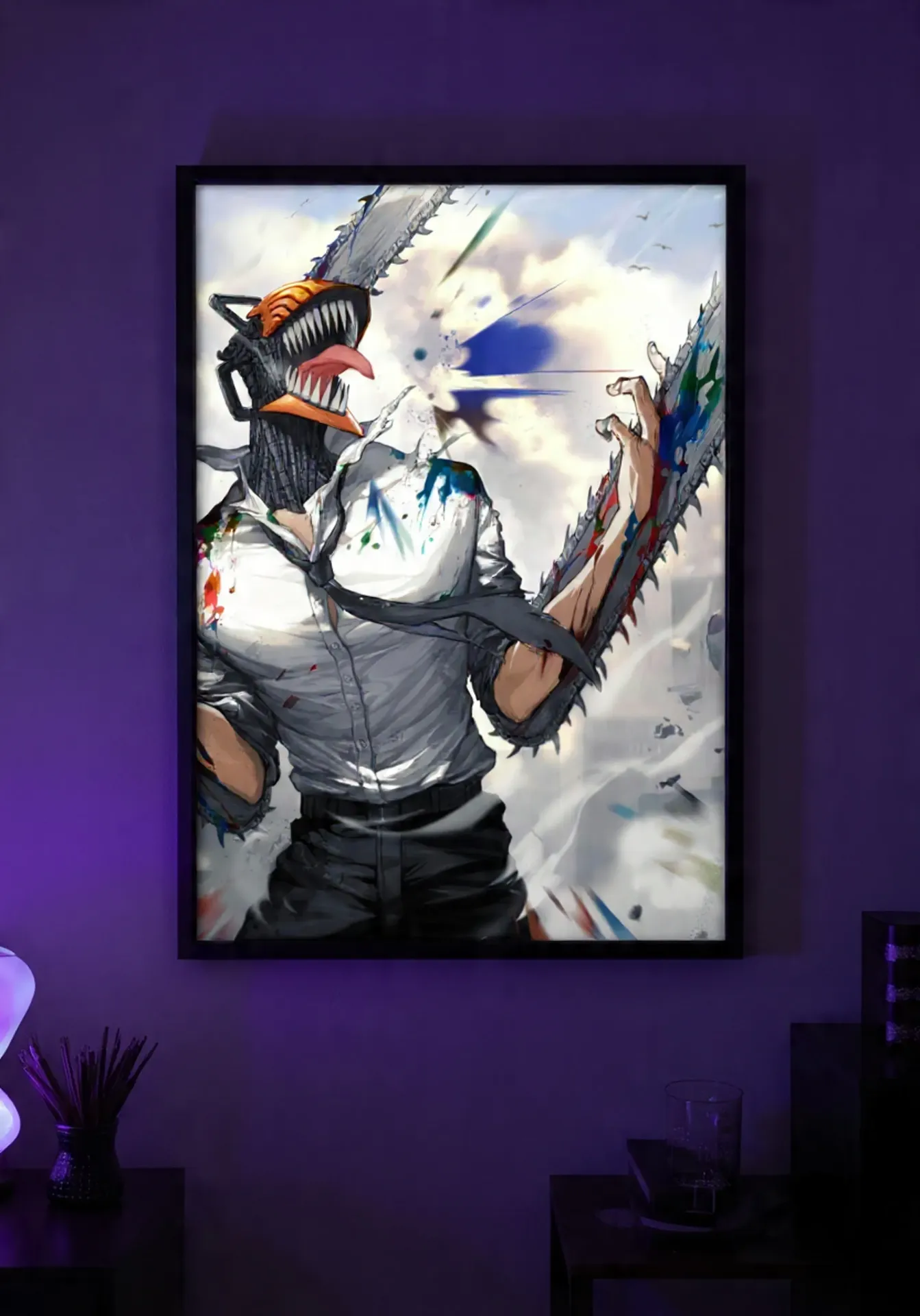 Chainsaw Man in Action (A4 size)
