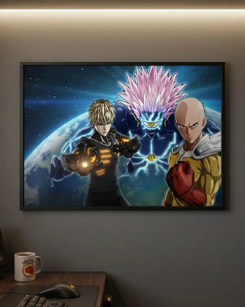 One-Punch Man Character Art with Mug