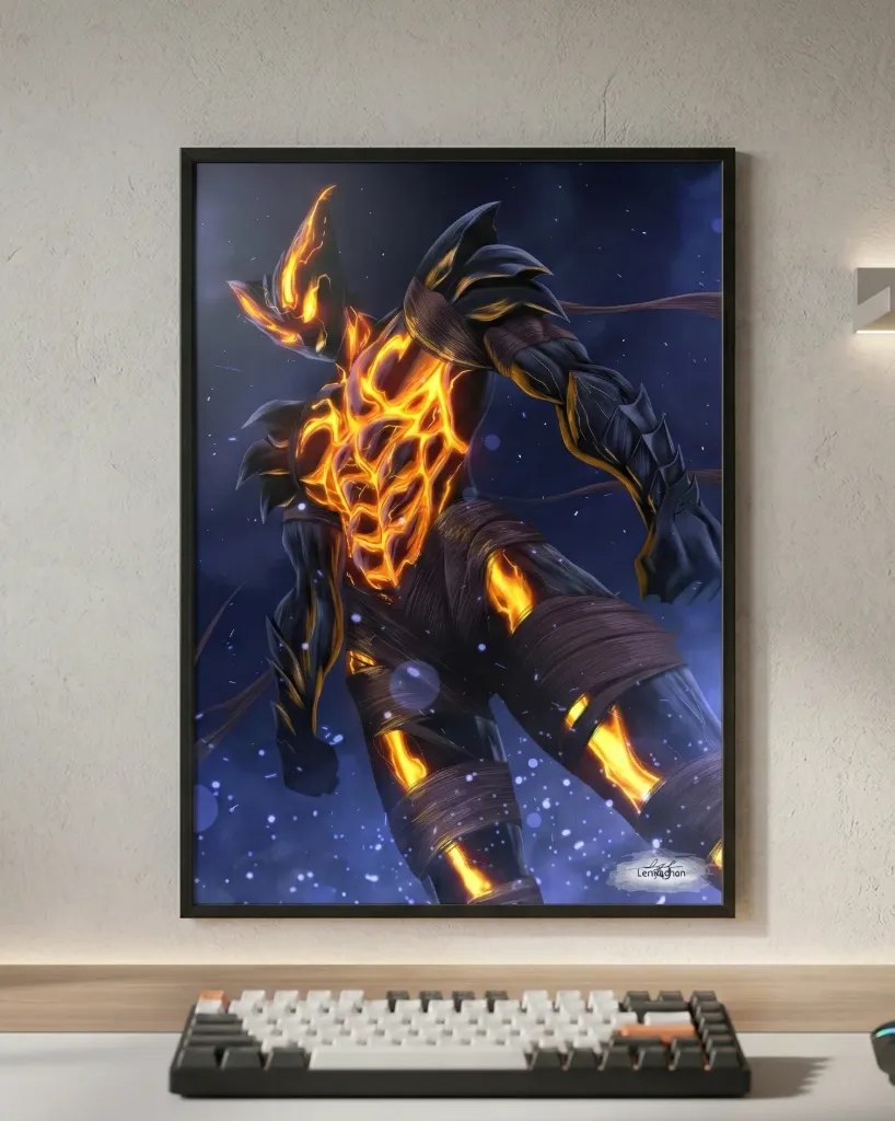 Fiery Demon Form Art Print (A4 size)