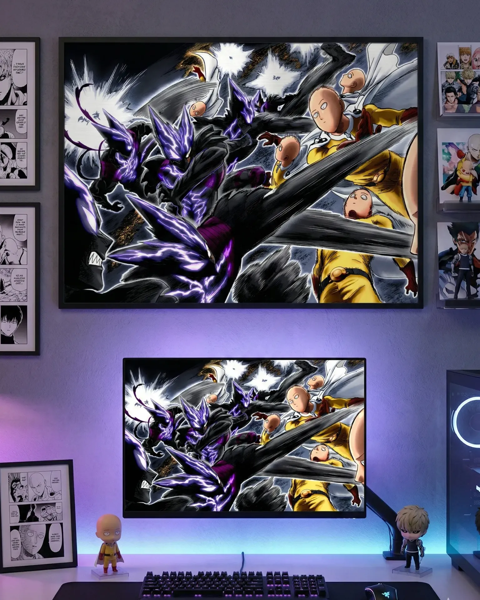 Garou vs. Saitama Epic Battle Print (A4 size)