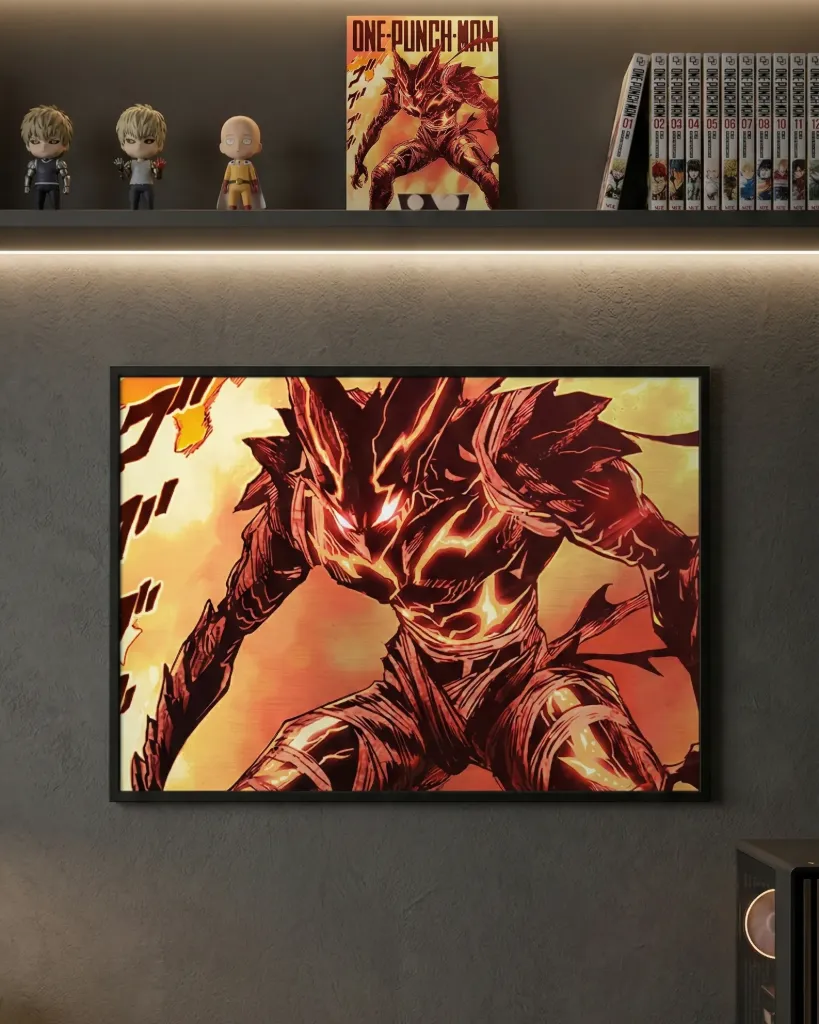 Garou Awakened Print Monster Garou Art Fiery Garou Poster One-Punch Man Garou Art Garou Rage Print (A4 size)