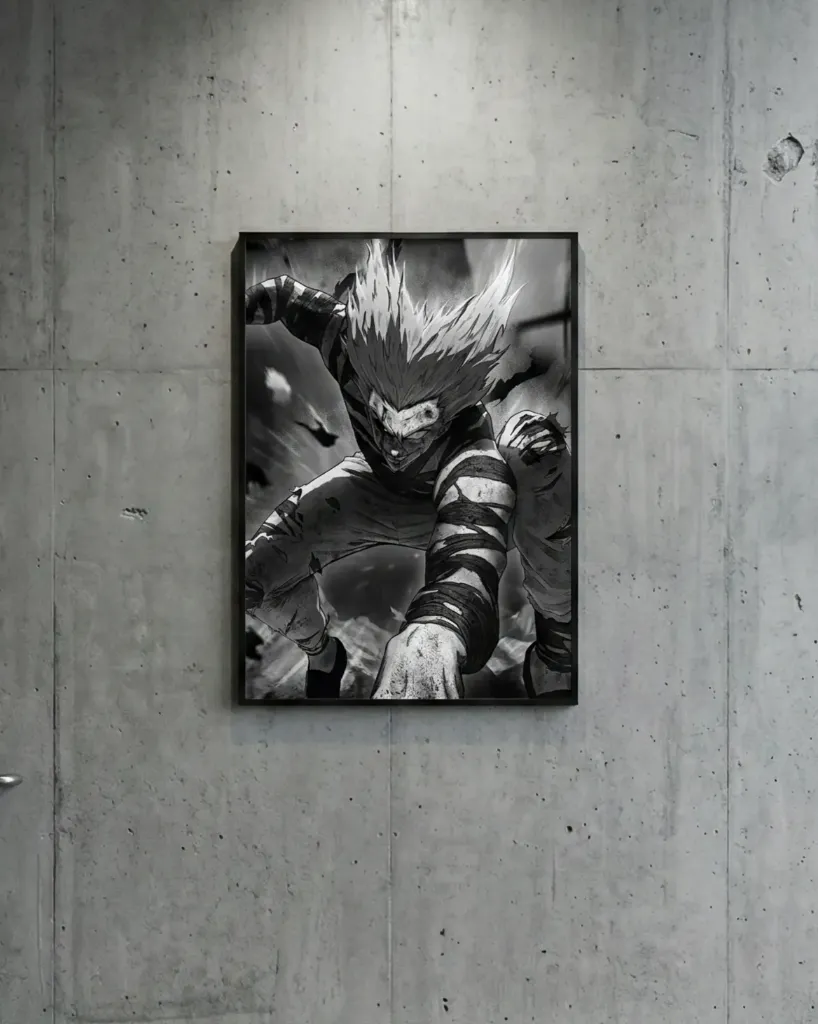 Hero Hunter Garou Garou Black & White Awakened Garou Print One-Punch Man Garou Dynamic Garou Art (A4 size)
