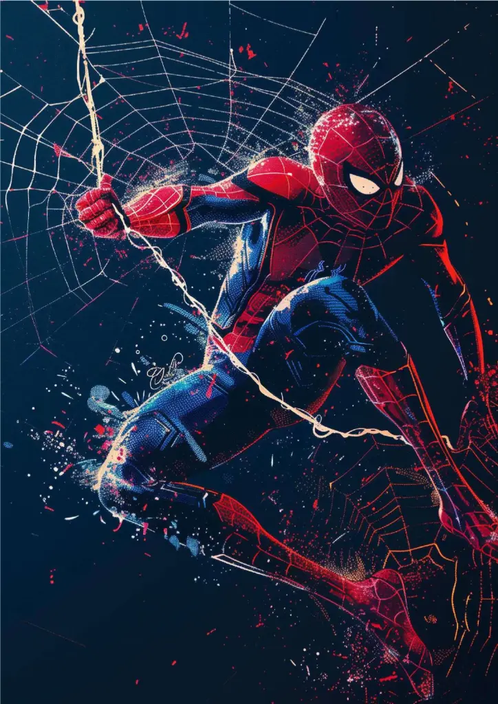 Spider-Man, Marvel (Web Slinging Graffiti Style) A4 Size Metal Poster 