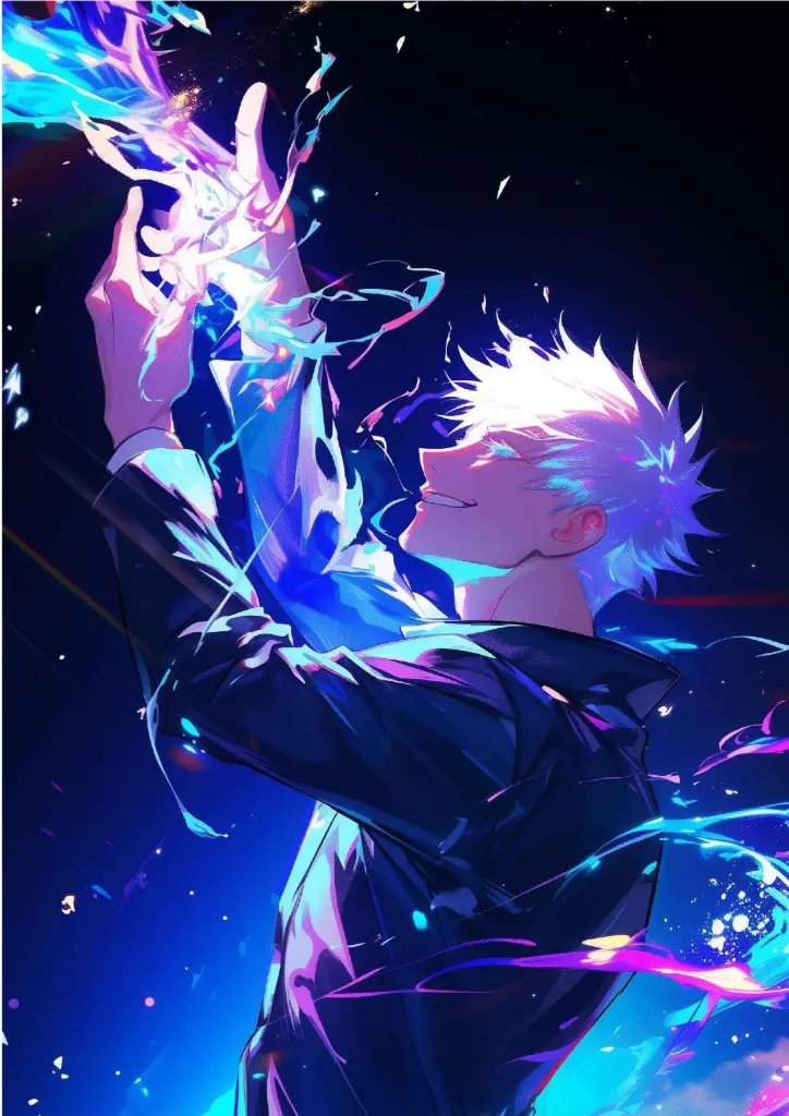 Gojo Satoru, Jujutsu Kaisen (Neon Technique Art) A4 Size Metal Poster 