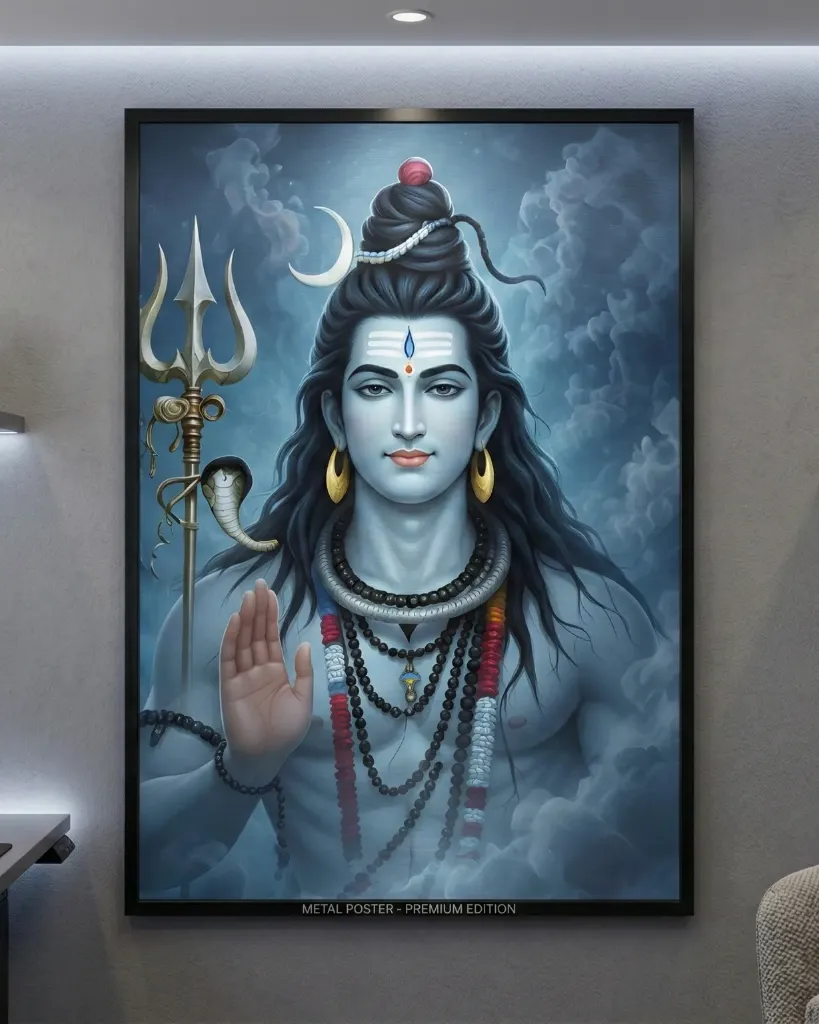 Lord Shiva Metal Poster - Premium Edition (A4 size)