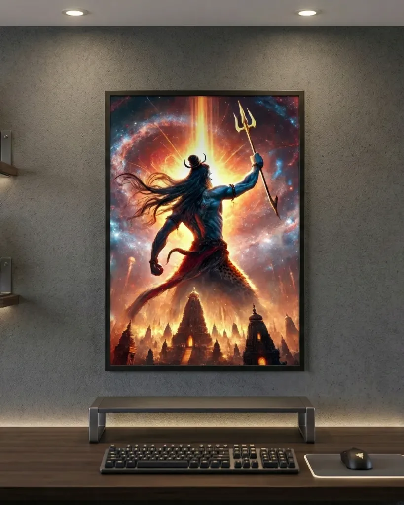 Lord Shiva Cosmic Destroyer Metal Poster (A4 size)