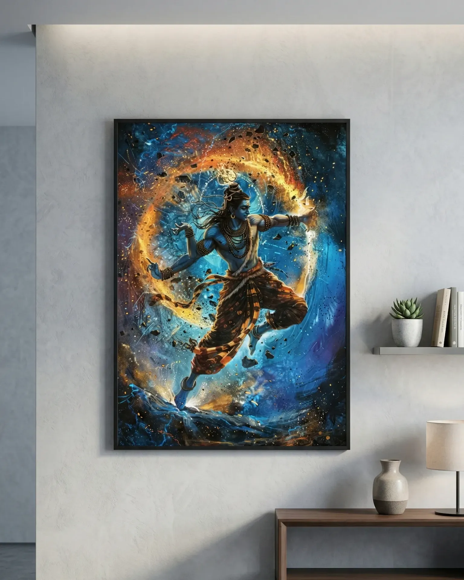 Shiva Cosmic Dance Metal Poster Nataraja's Cosmic Fury Art Print Lord Shiva's Universe Dance (A4 size)