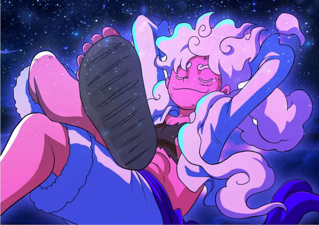 Monkey D. Luffy, One Piece (Gear 5 Space Vibe) A4 Size Metal Poster Landscape